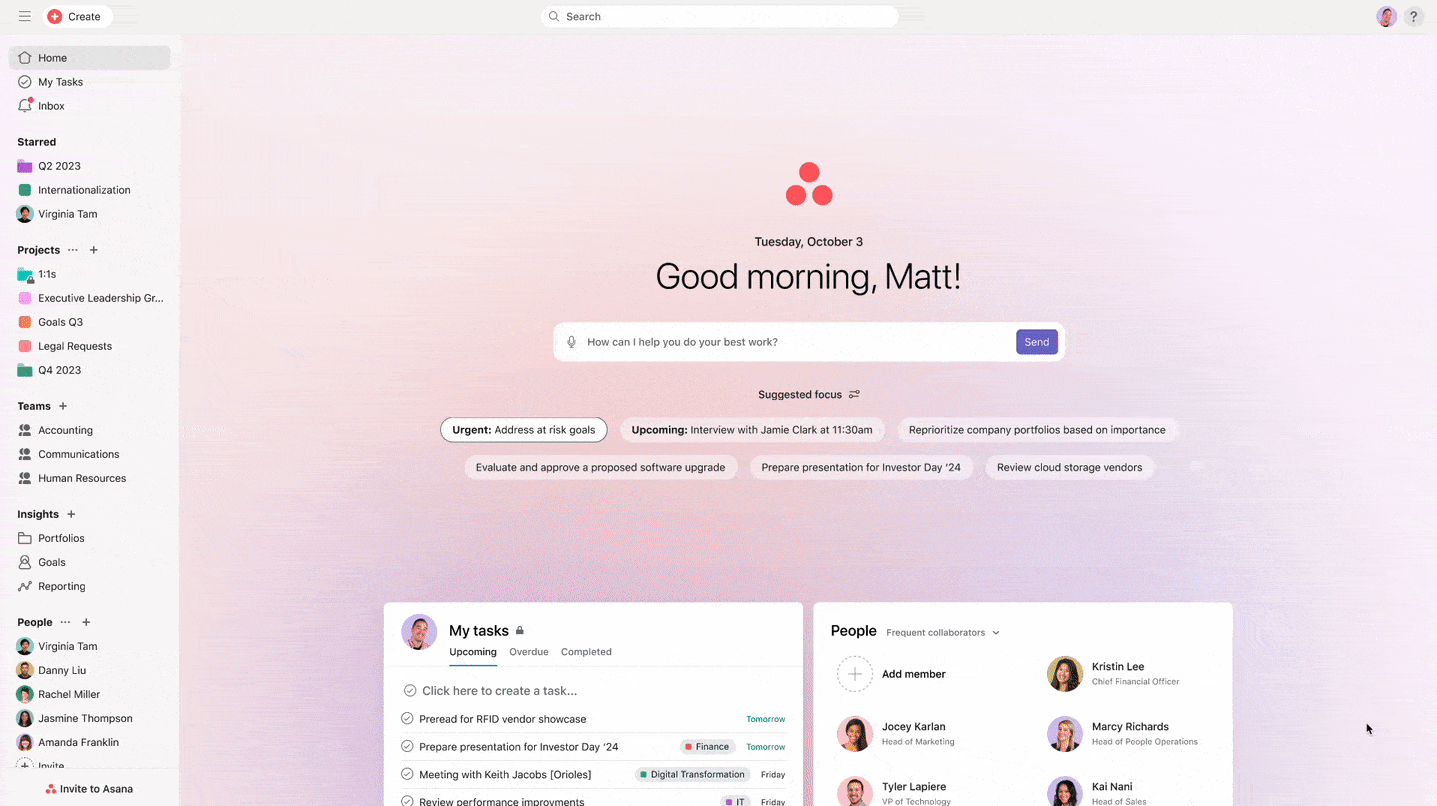 Asana AI Interface