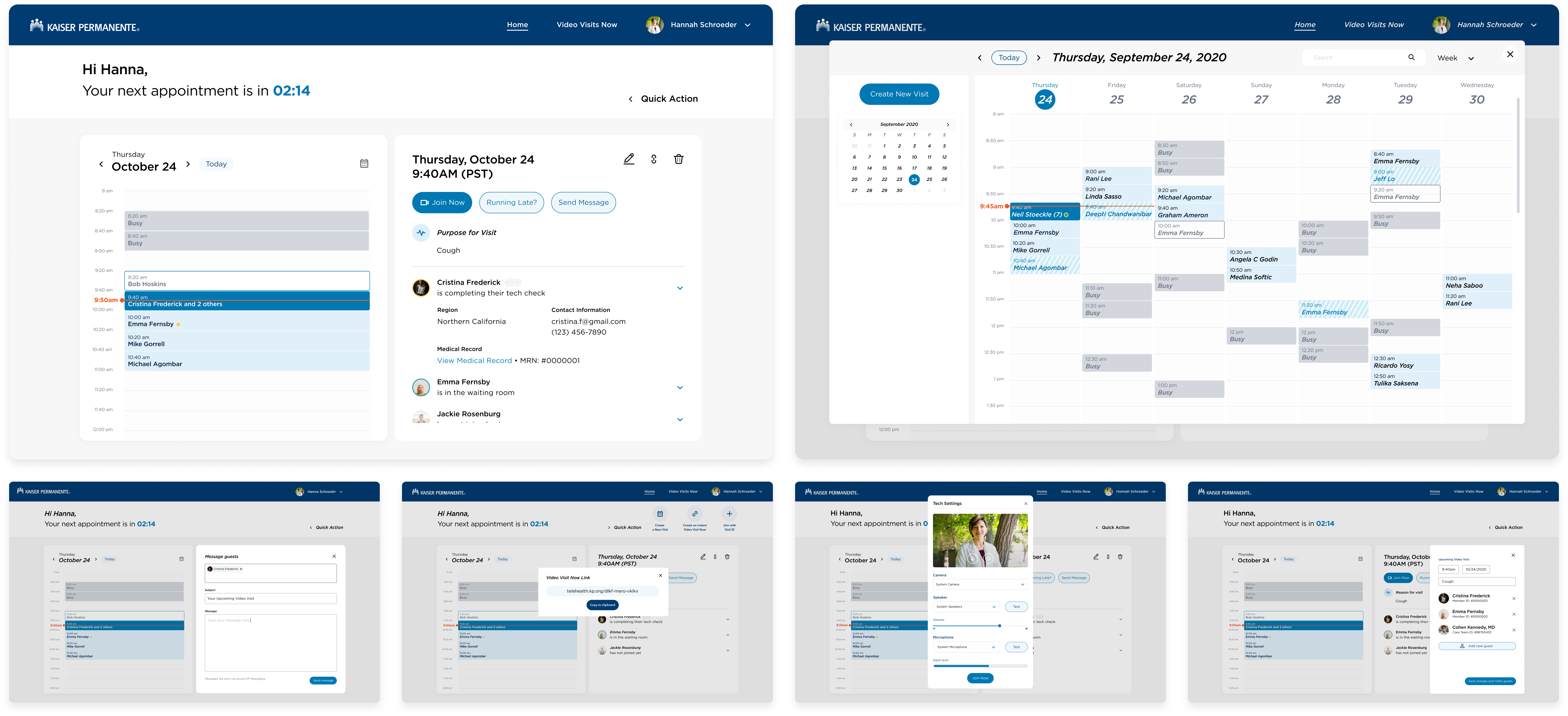 Kaiser Permanente Desktop Schedule Interface